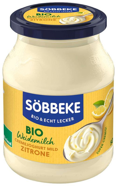 Produktfoto zu Bio Weidemilch Joghurt mild Zitrone 7,5 % Fett
