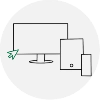 Icon von Computer, Tablet und Smartphone