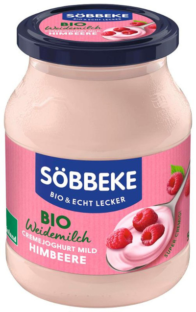 Produktfoto zu Bio Weidemilch Joghurt mild Himbeere, 7,5 % Fett