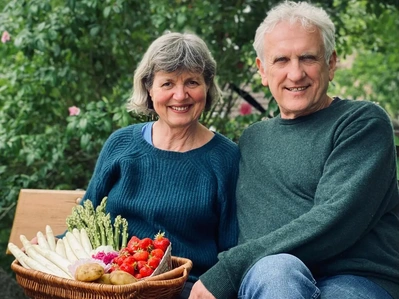 Spargel und Erdbeeren