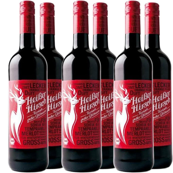 Produktfoto zu Heißer Hirsch Glühwein rot 6* 0,7 L