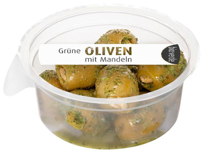 Produktfoto zu Grüne Oliven mit Mandelfüllung 80g