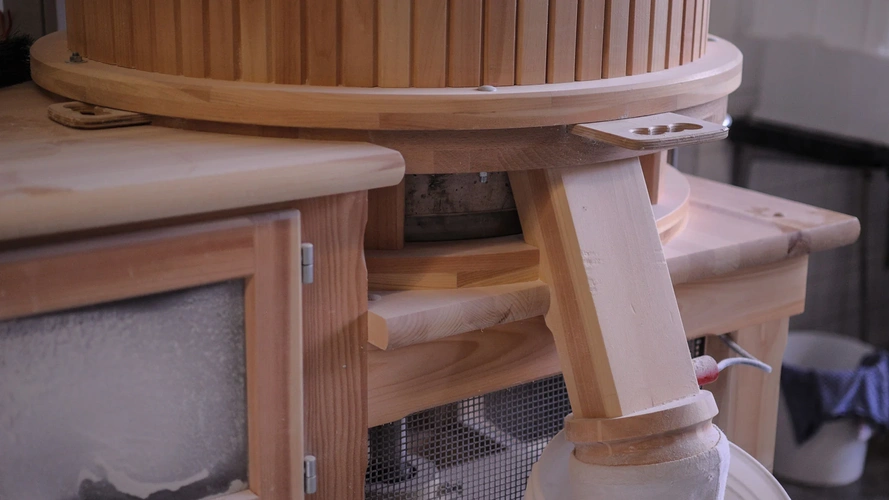 Backstube mit Mühle der Bäckerei Wittmaack