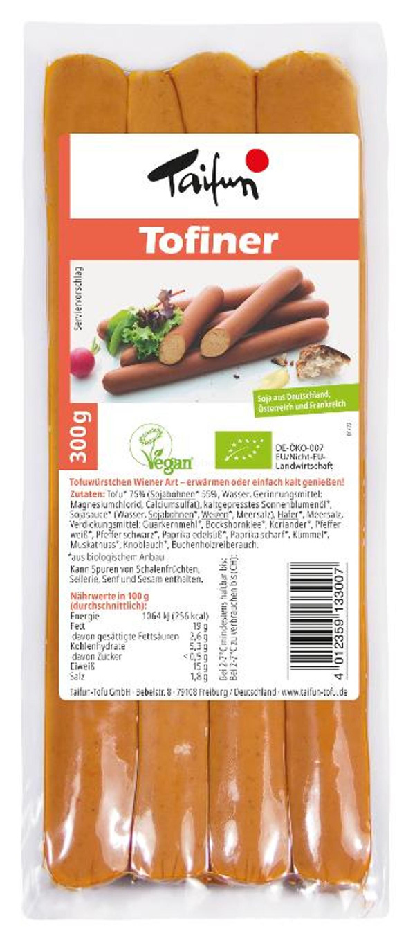 Produktfoto zu Tofiner-Tofuwürstchen