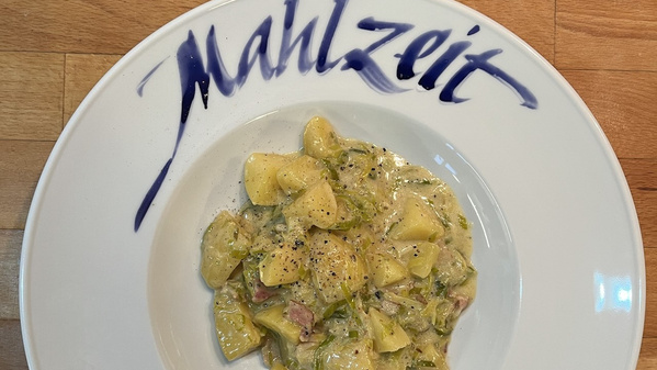 cremige Kartoffel Lauch Pfanne