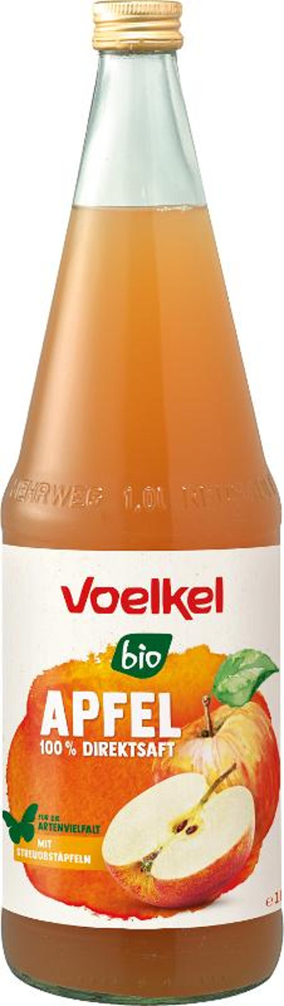 Produktfoto zu Apfelsaft naturtrüb, Biostreuobst 1 L
