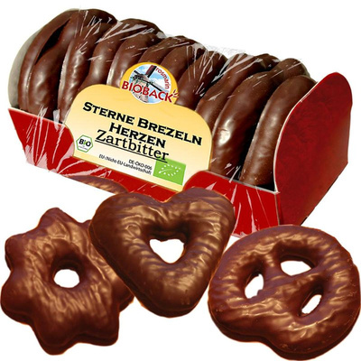 Produktfoto zu Zartbitter Sterne, Brezel,Herz