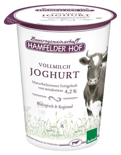 Produktfoto zu Hamfelder Hof Joghurt natur, mindestens 4,2 % Fett