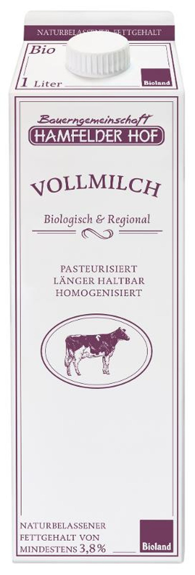 Produktfoto zu Vollmilch, mind. 3,8 %, länger haltbar 1 L