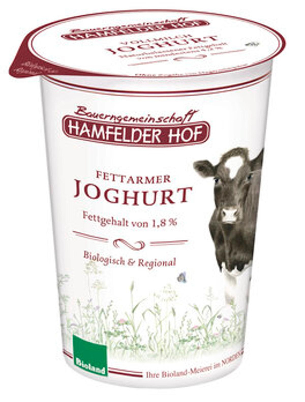 Produktfoto zu Hamfelder Hof Fettarmer Joghurt natur, 1,8 % Fett