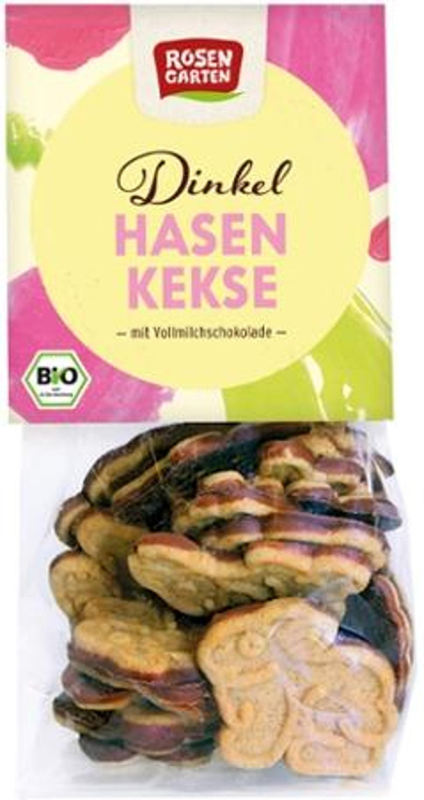 Produktfoto zu Dinkel Hasenkekse mit Vollmilchschokolade