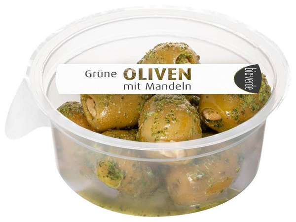 Produktfoto zu Grüne Oliven mit Mandelfüllung 80g