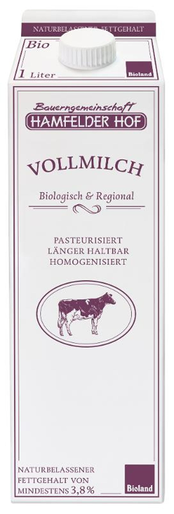 Produktfoto zu Vollmilch, mind. 3,8 %, länger haltbar 1 L