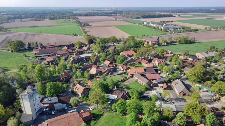 Luftbild von der Bohlsener Mühle