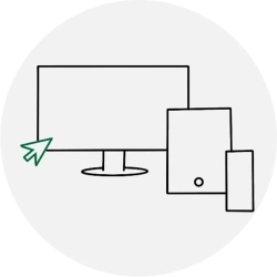 Icon von Computer, Tablet und Smartphone