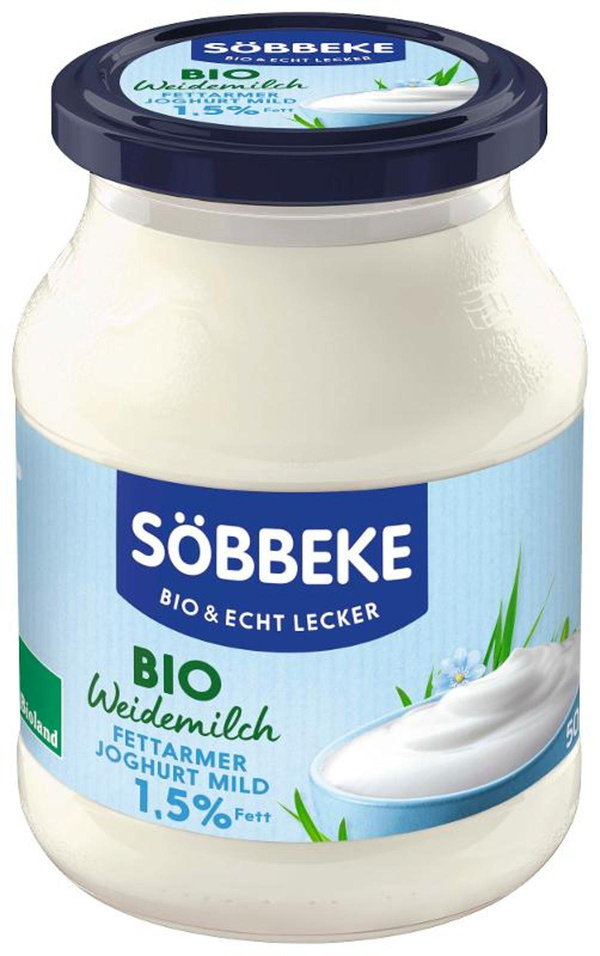 Produktfoto zu Bio Weidemilch fettarmer Naturjoghurt mild 1,5 % Fett