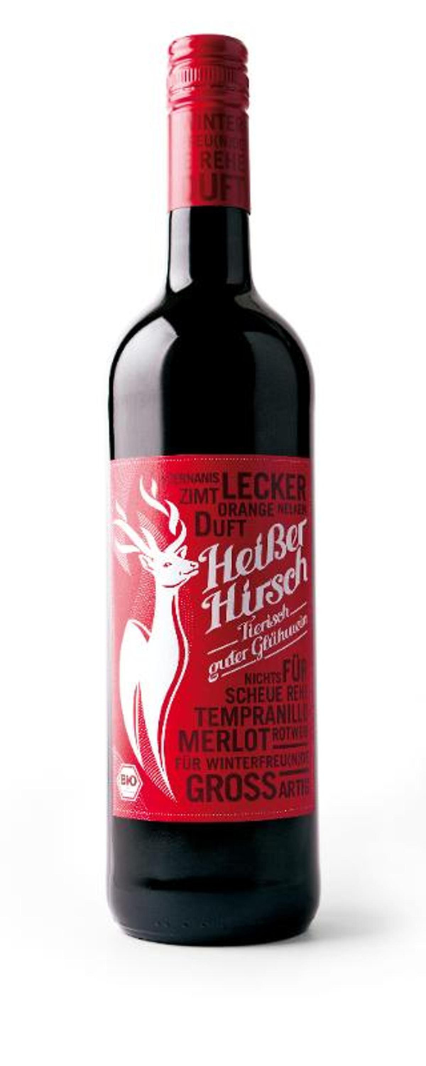 Produktfoto zu Heißer Hirsch Glühwein rot 0,7 L